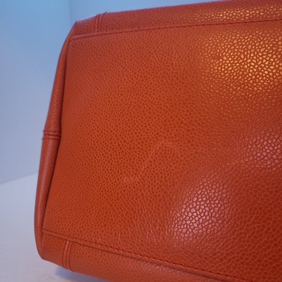 Chanel Orange Caviar Leather Tote Bag Serial No. 4678007 - Picture 12 of 16